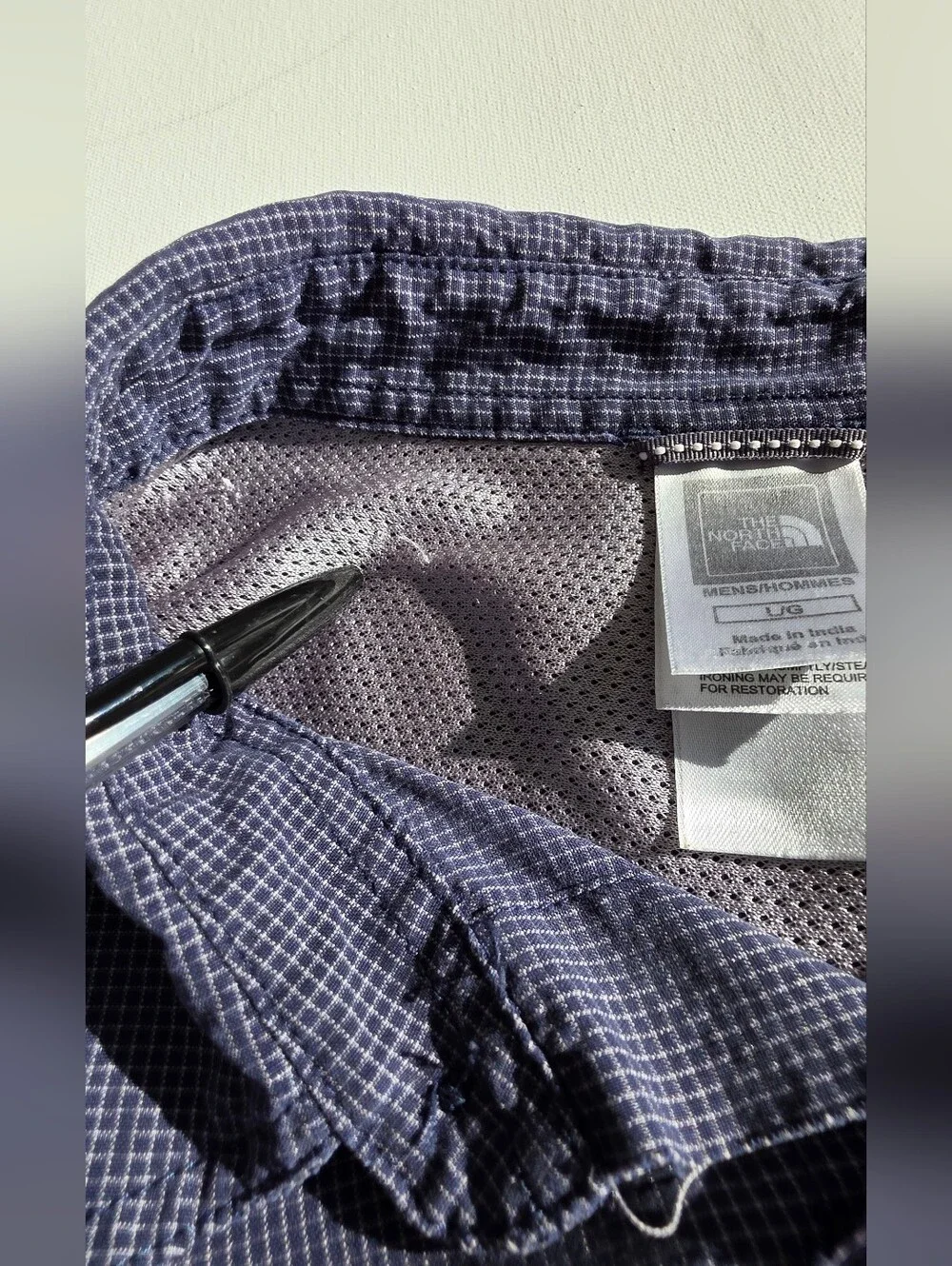 The North Face Size L Men's Short-Sleeve Button-Up Shirt - Slate Blue